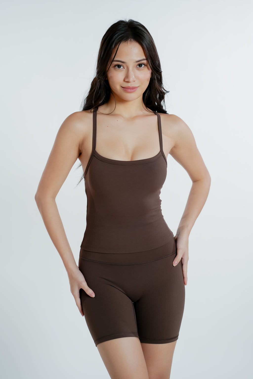 Racer Sculpt Padded Tank - Chocolate