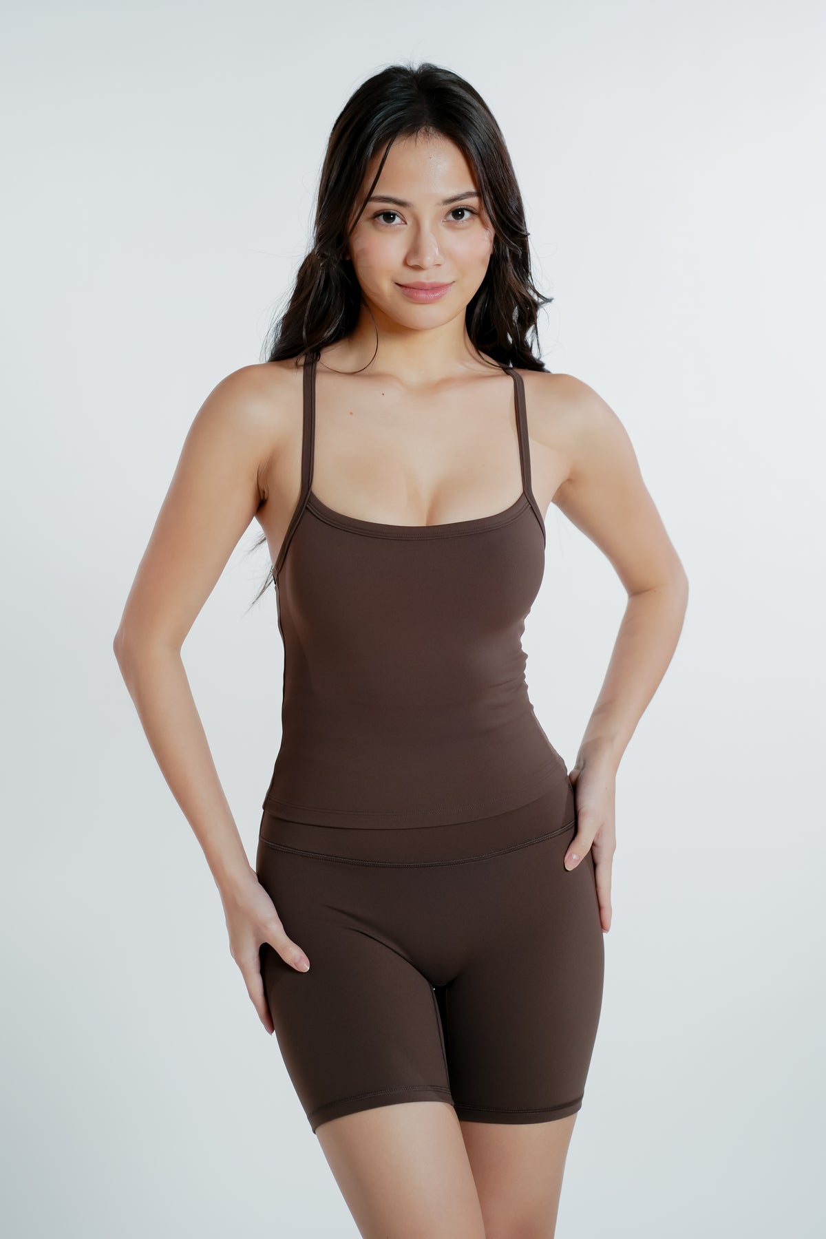 Racer Sculpt Padded Tank - Chocolate