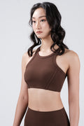 Rib Flex High Neck Bra - Espresso