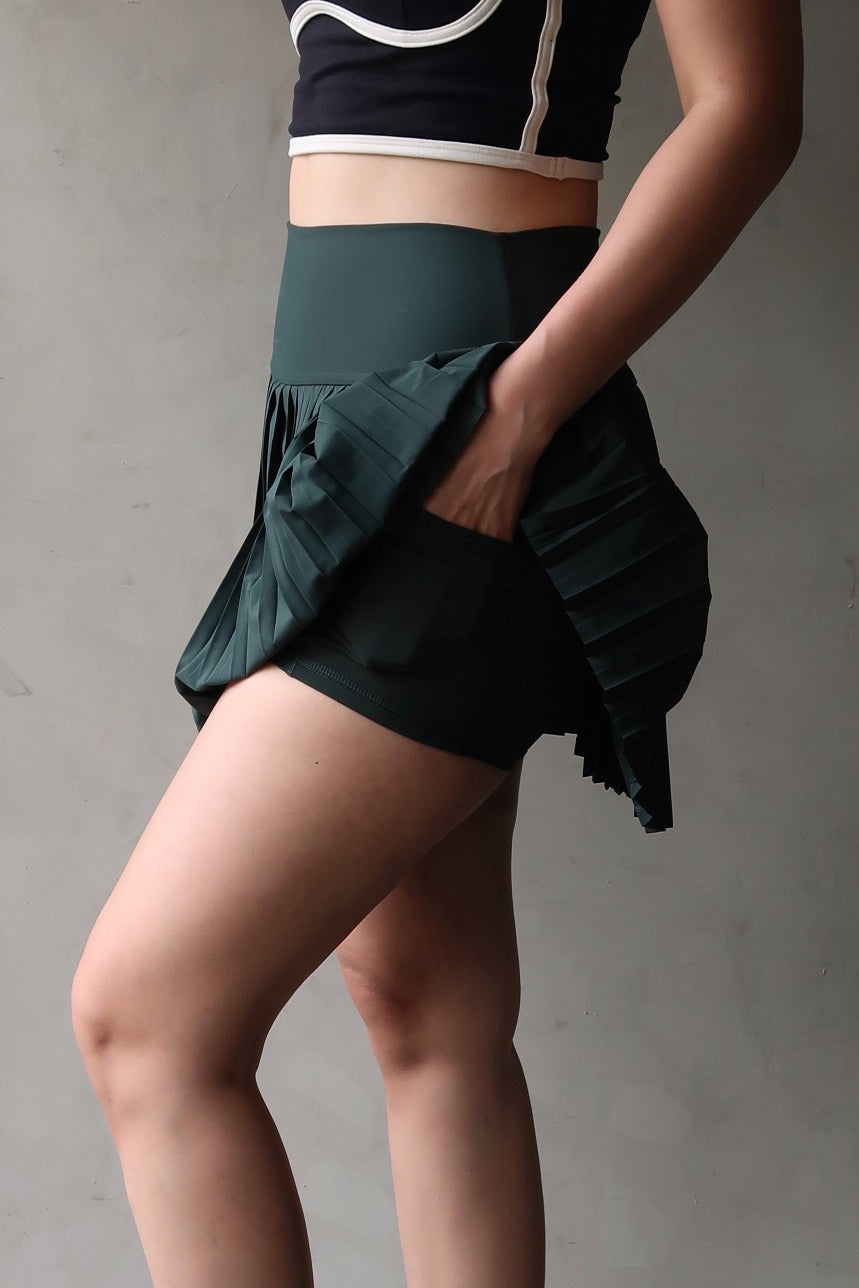 Aces Pleated Skort - Basil