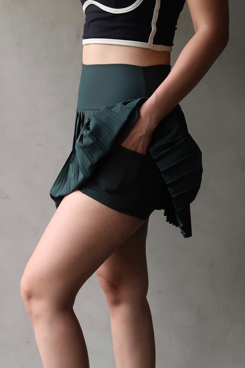 Aces Pleated Skort - Basil