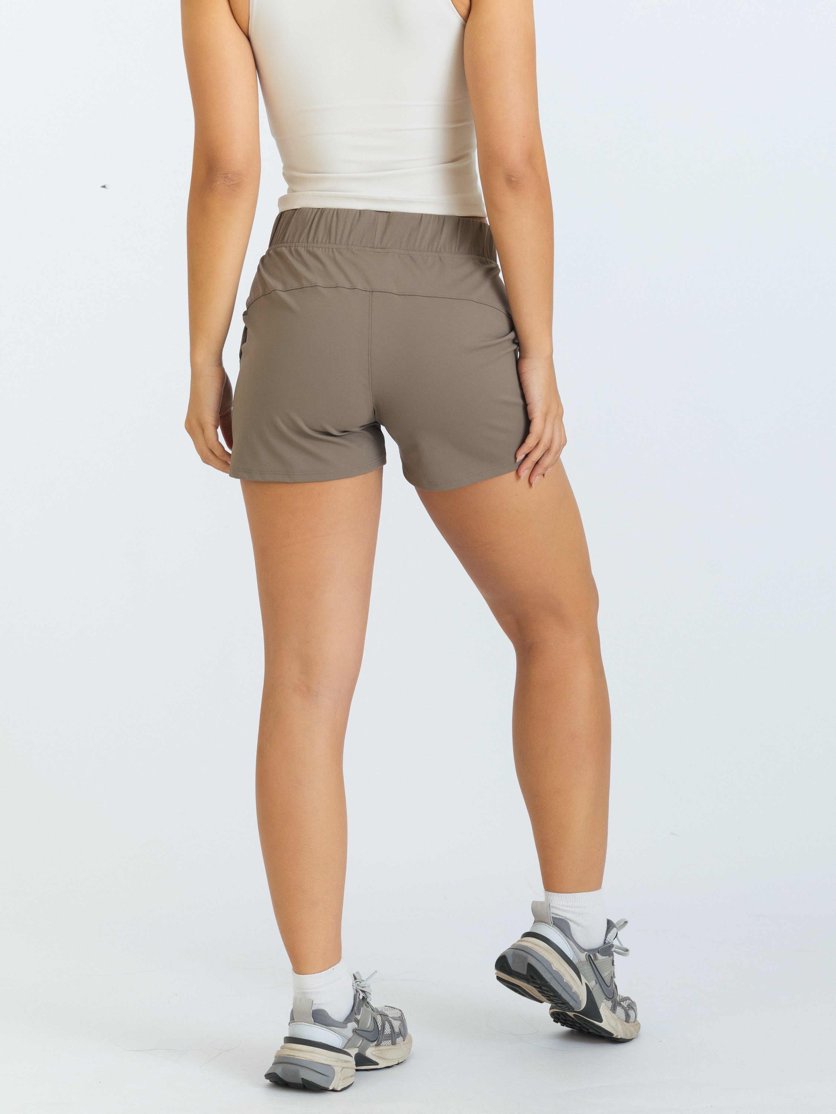 Club Mid-Rise Shorts - Taupe