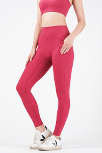 Rib Flex Pocket Pants - Berry