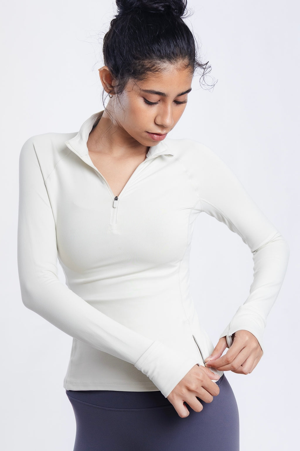 Quarter Zip Flow Long sleeve - Bone