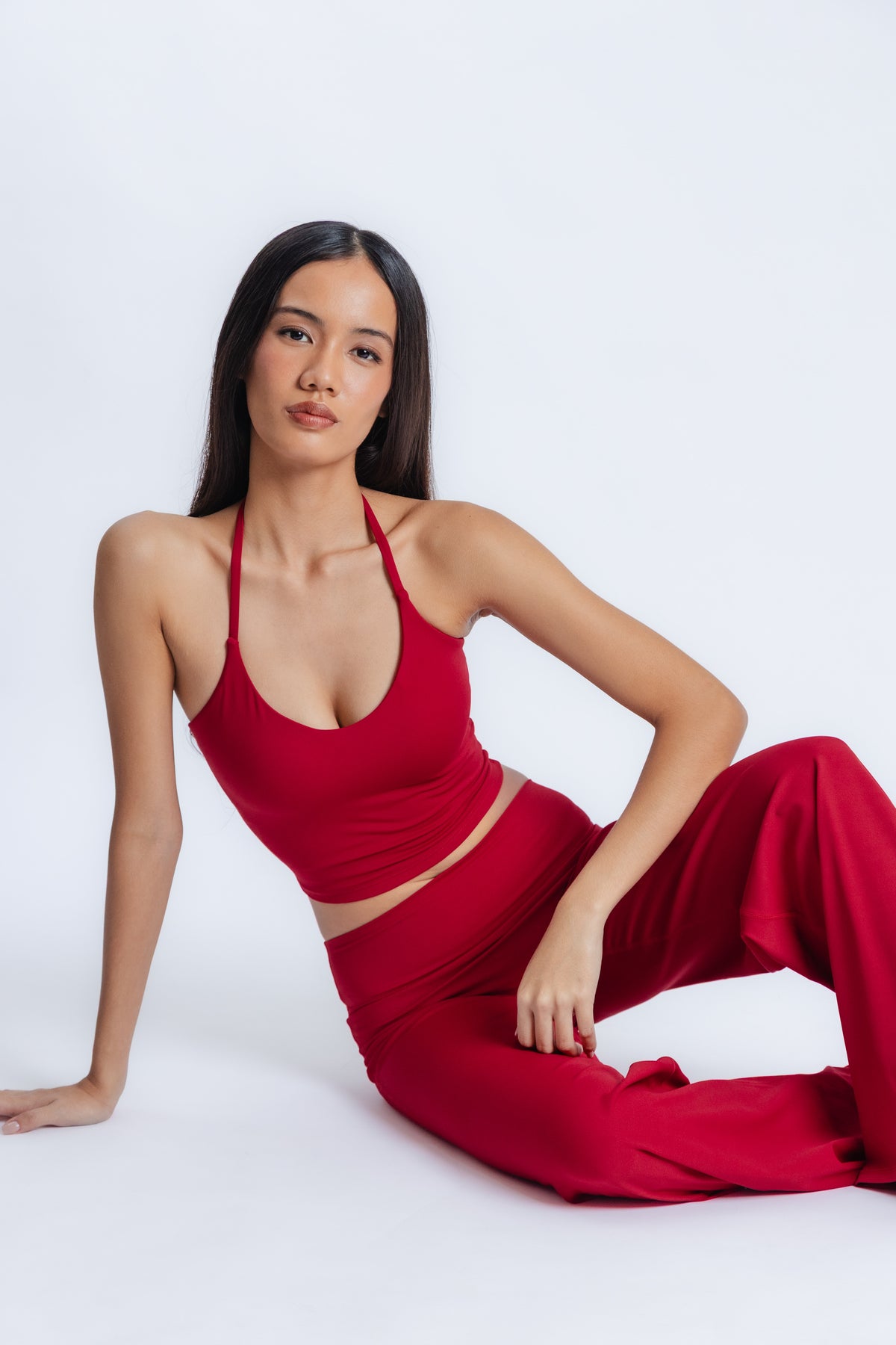 SoftForm Halter Padded Tank - Ruby Red