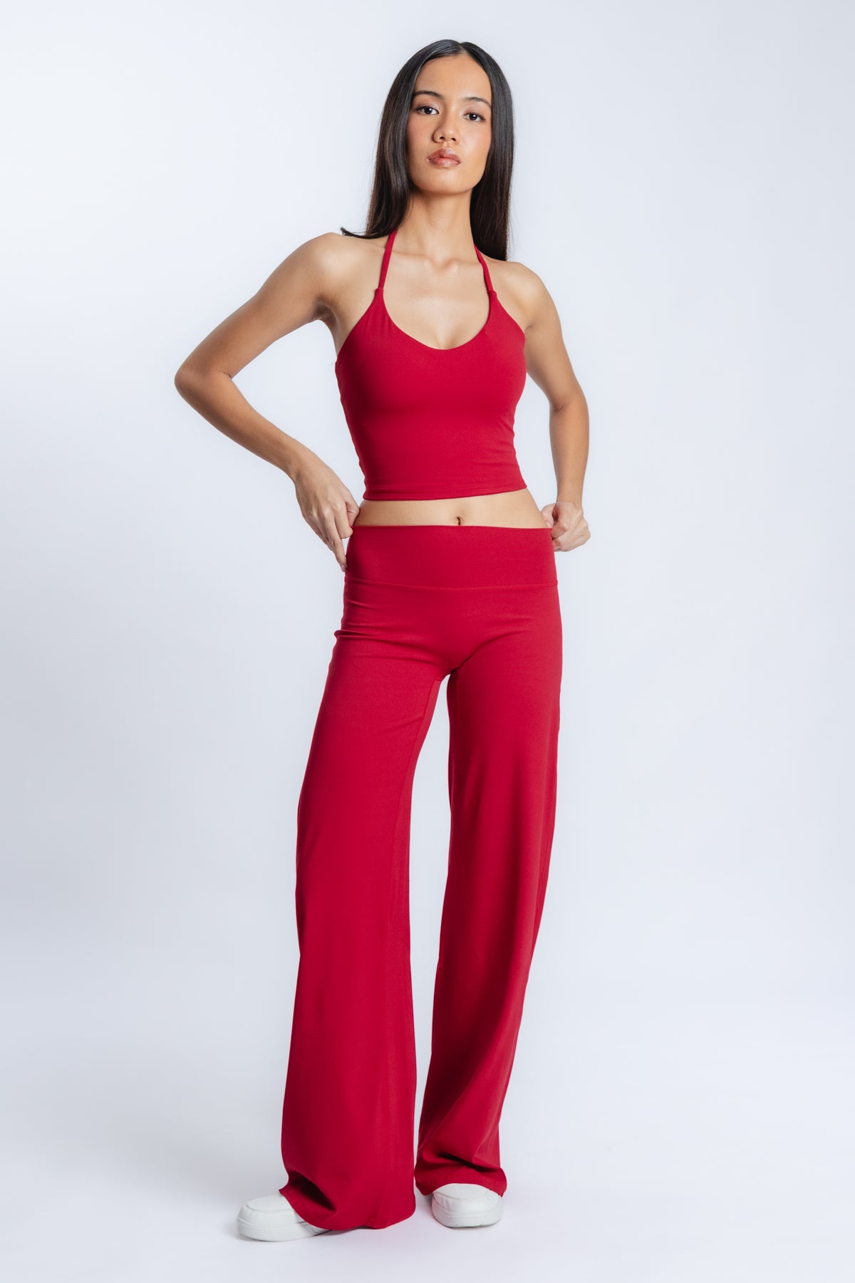 SoftForm Straight Leg Pants - Ruby Red