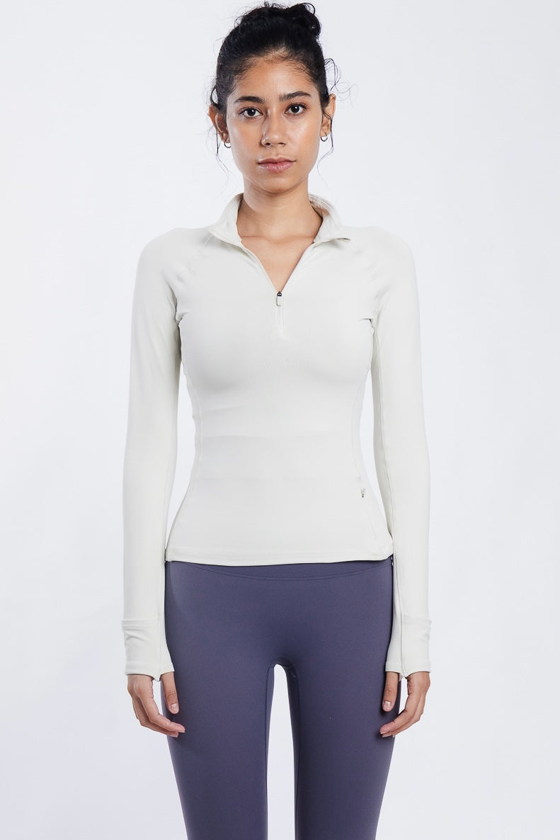 Quarter Zip Flow Long sleeve - Bone