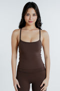 Racer Sculpt Padded Tank - Chocolate