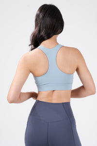 Power Fit Zip Bra - Sky