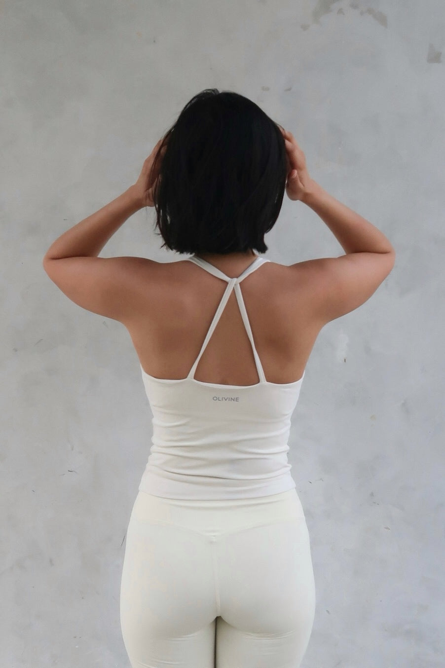 Scrunch Sculpt Padded Tank - Chalk