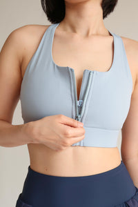 Power Fit Zip Bra - Blush