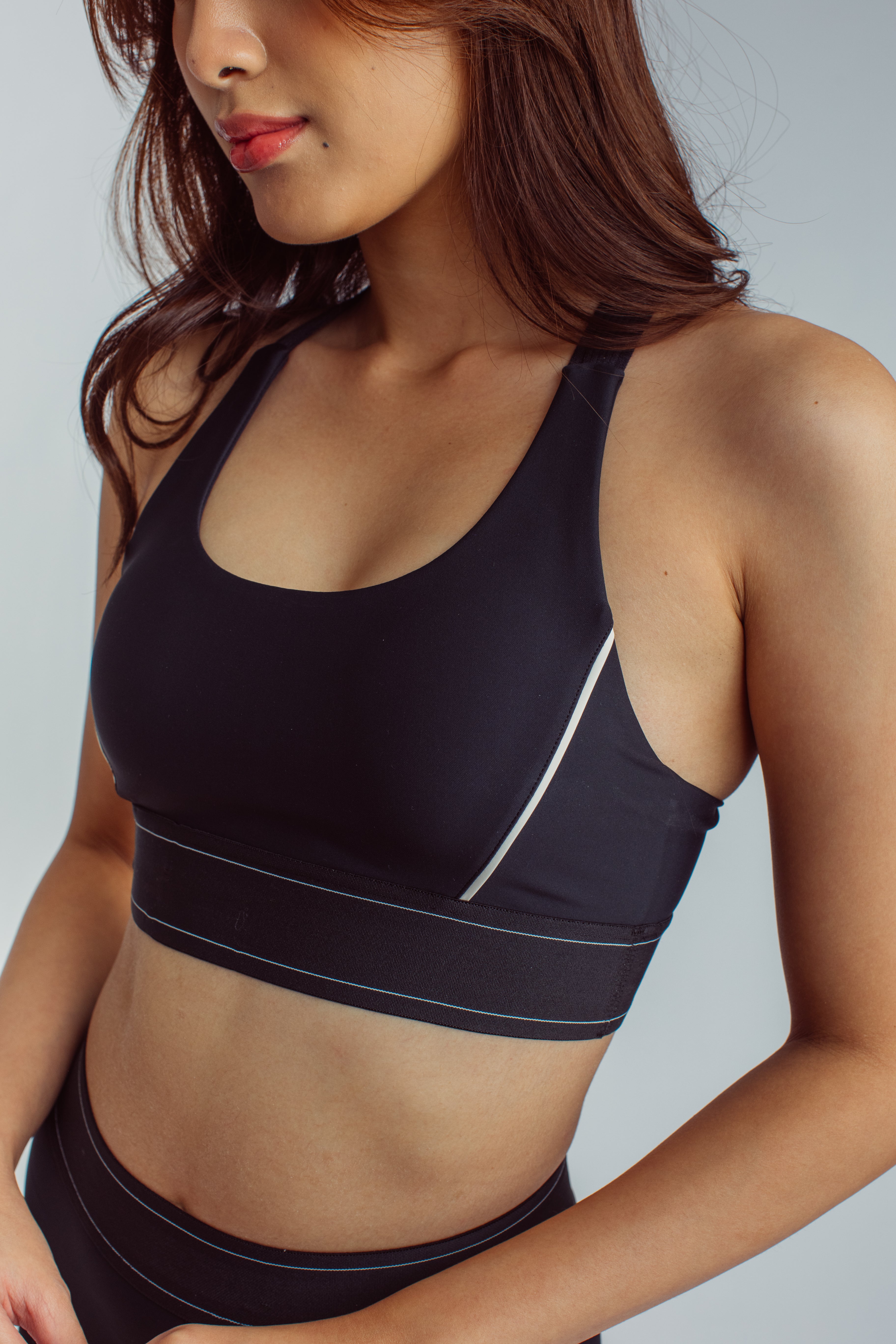 Aces Contrast Bra - Black