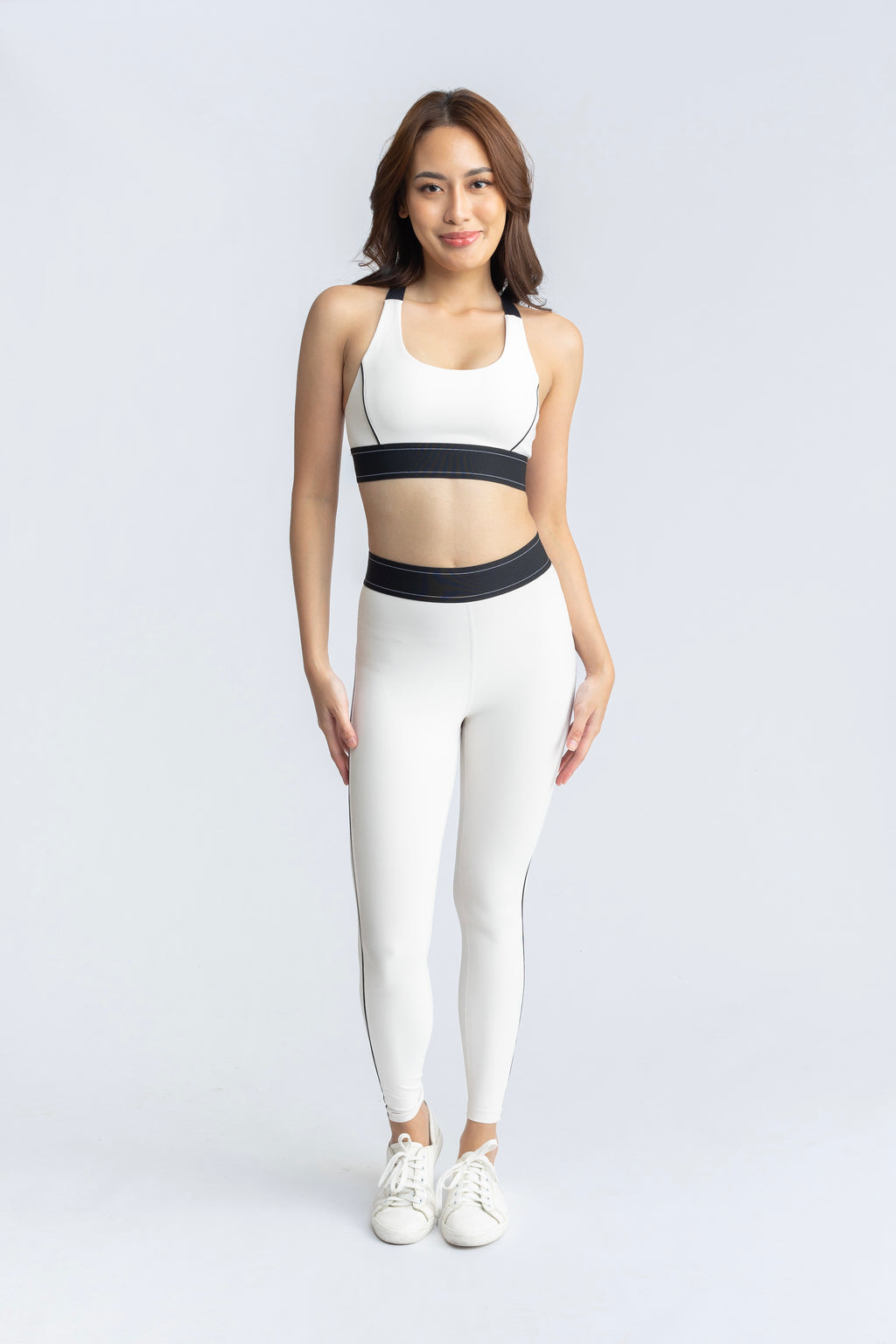 Aces Bra and Leggings Contrast Set - Oat Contrast