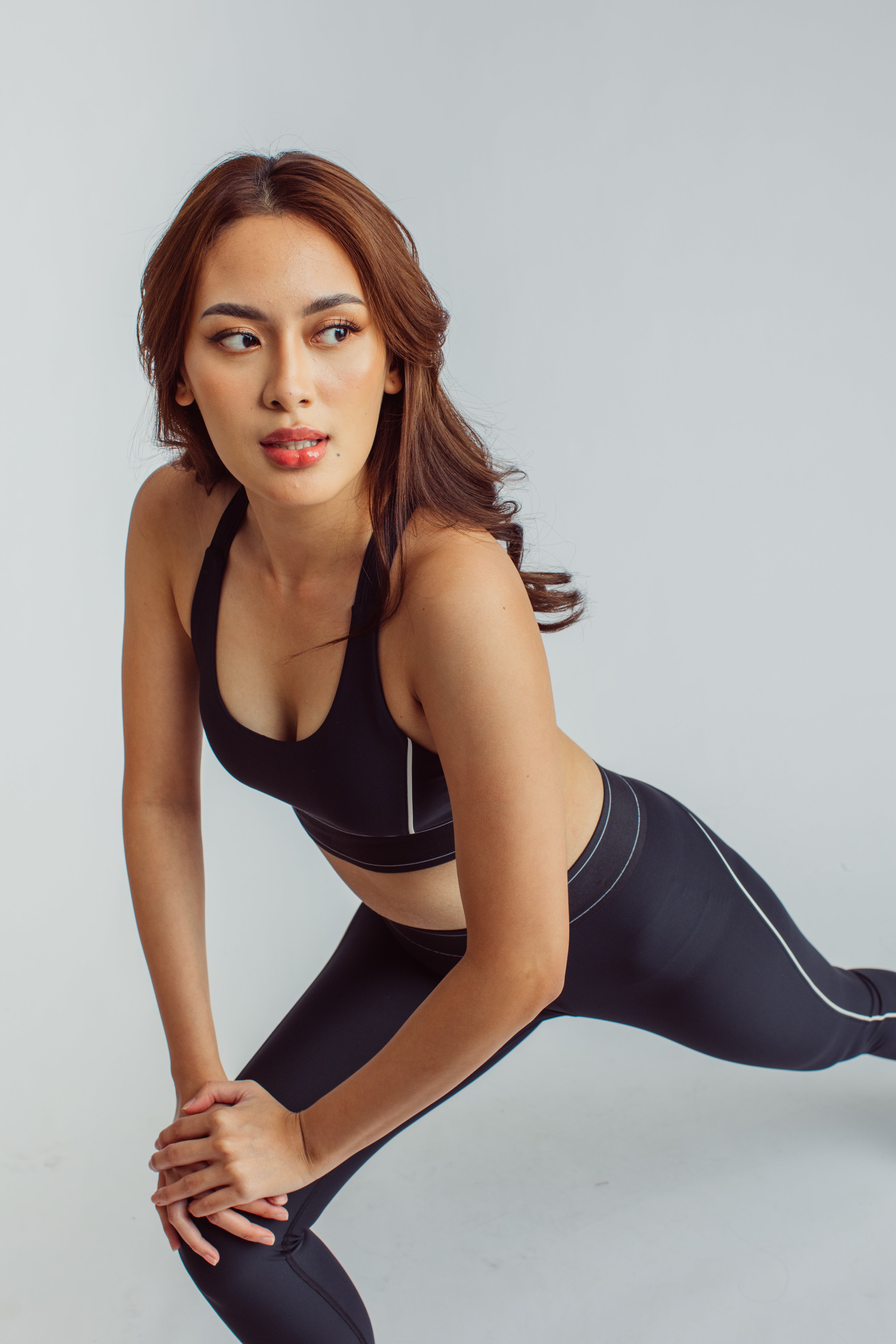 Aces Bra and Leggings Contrast Set - Black