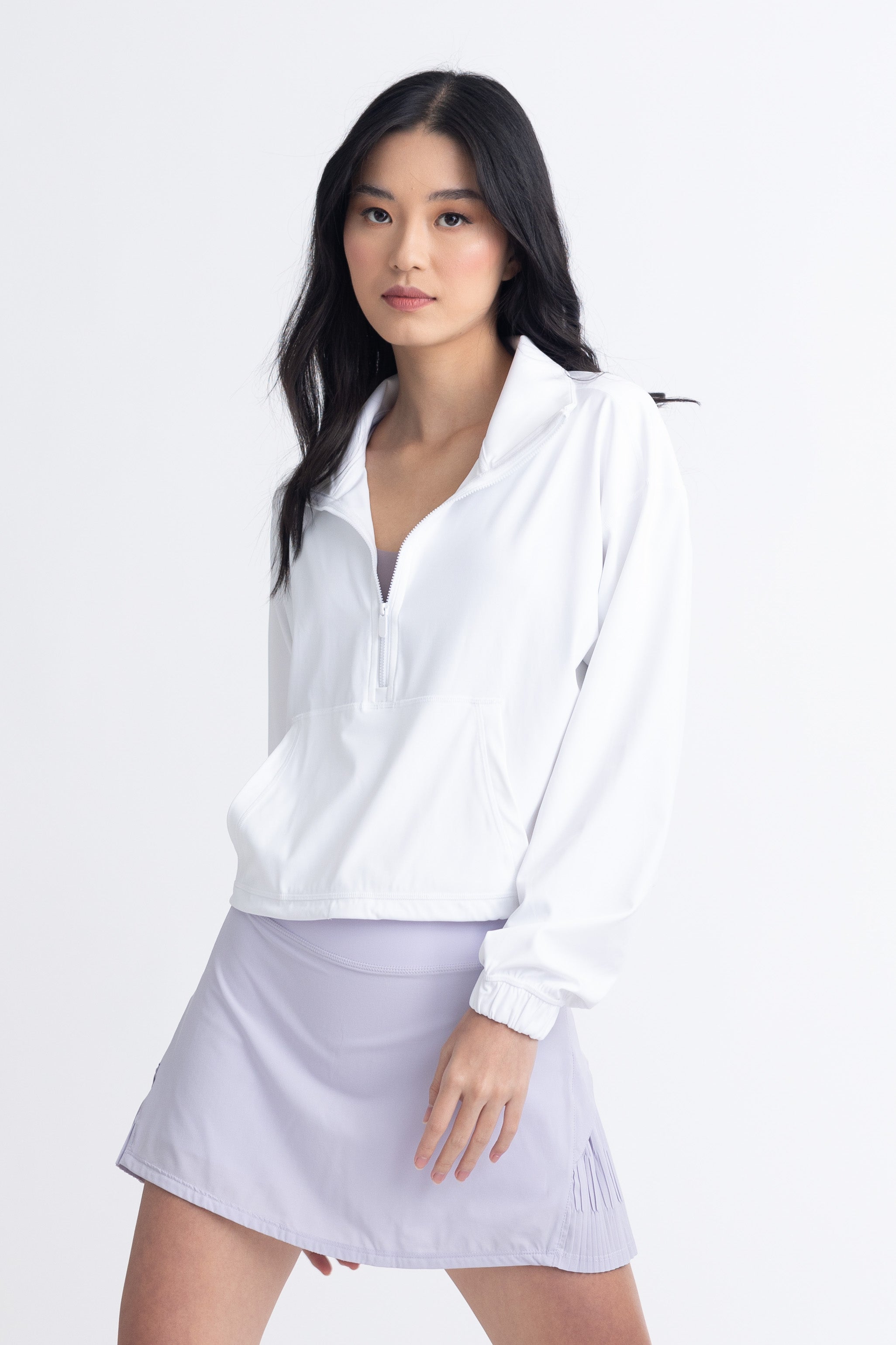 Half Zip Pullover - Blanc