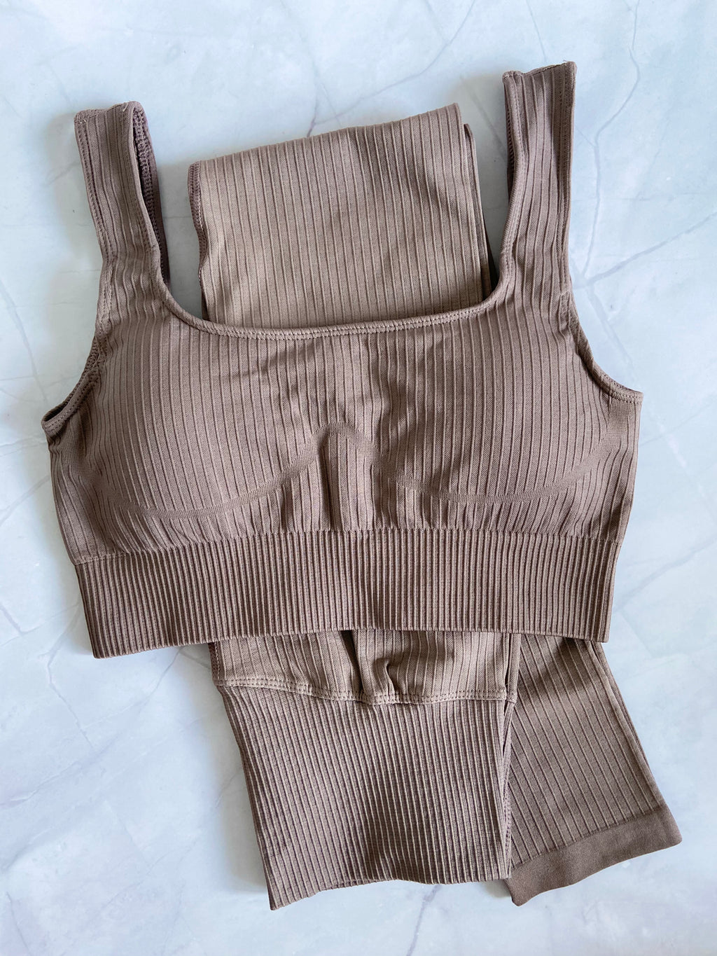 Lounge Ribbed Set - Tan