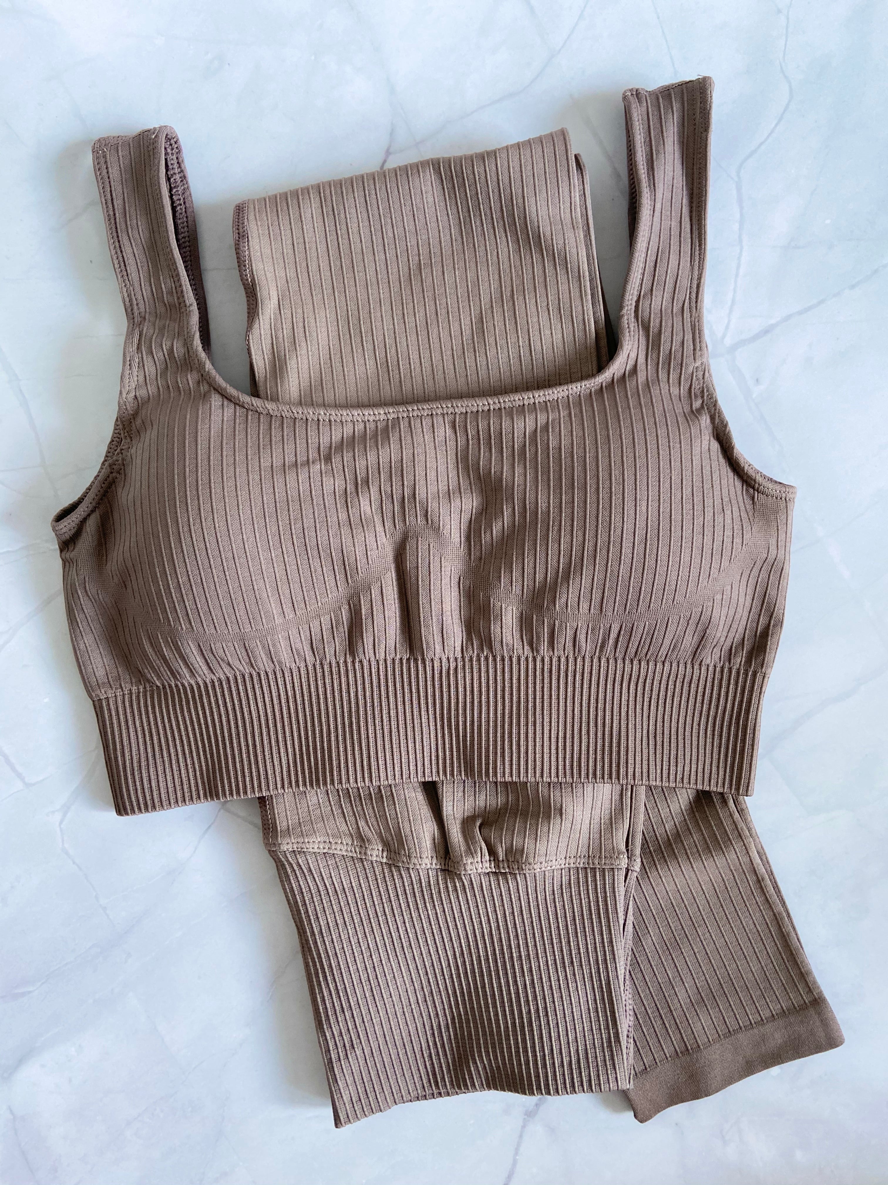 Lounge Ribbed Set - Tan