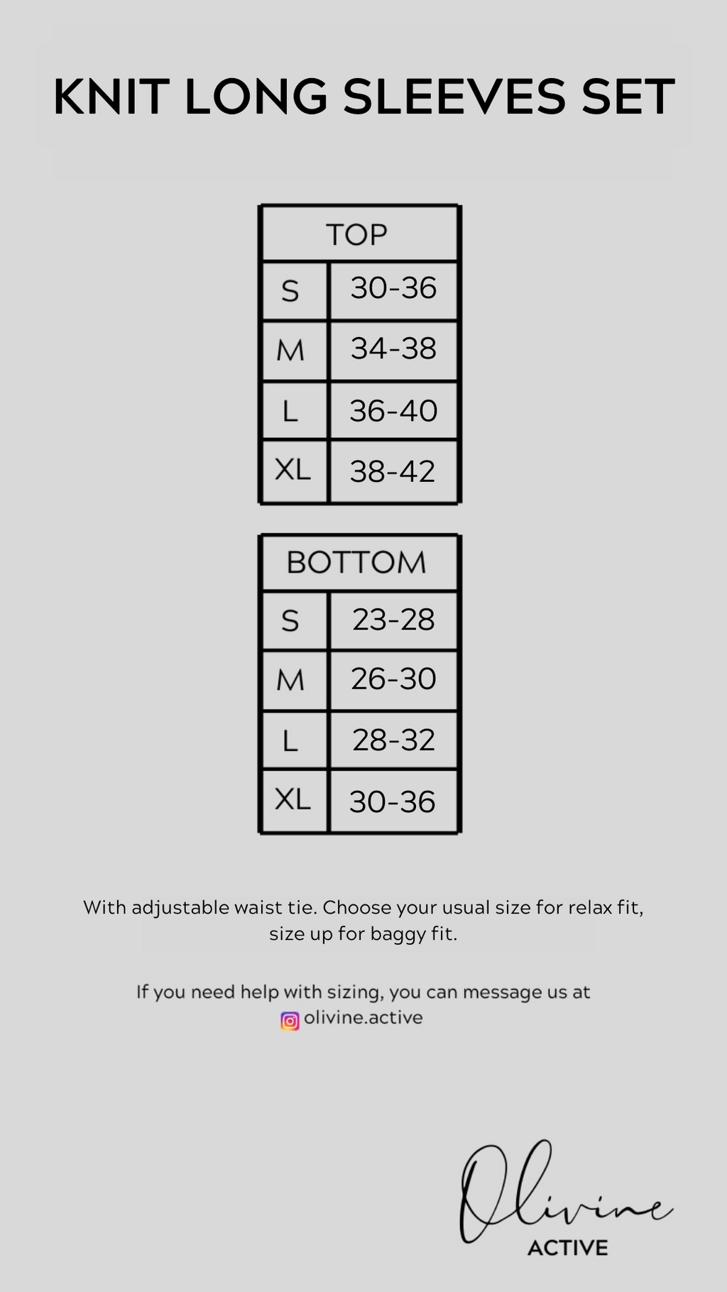 Knit Long sleeves Set