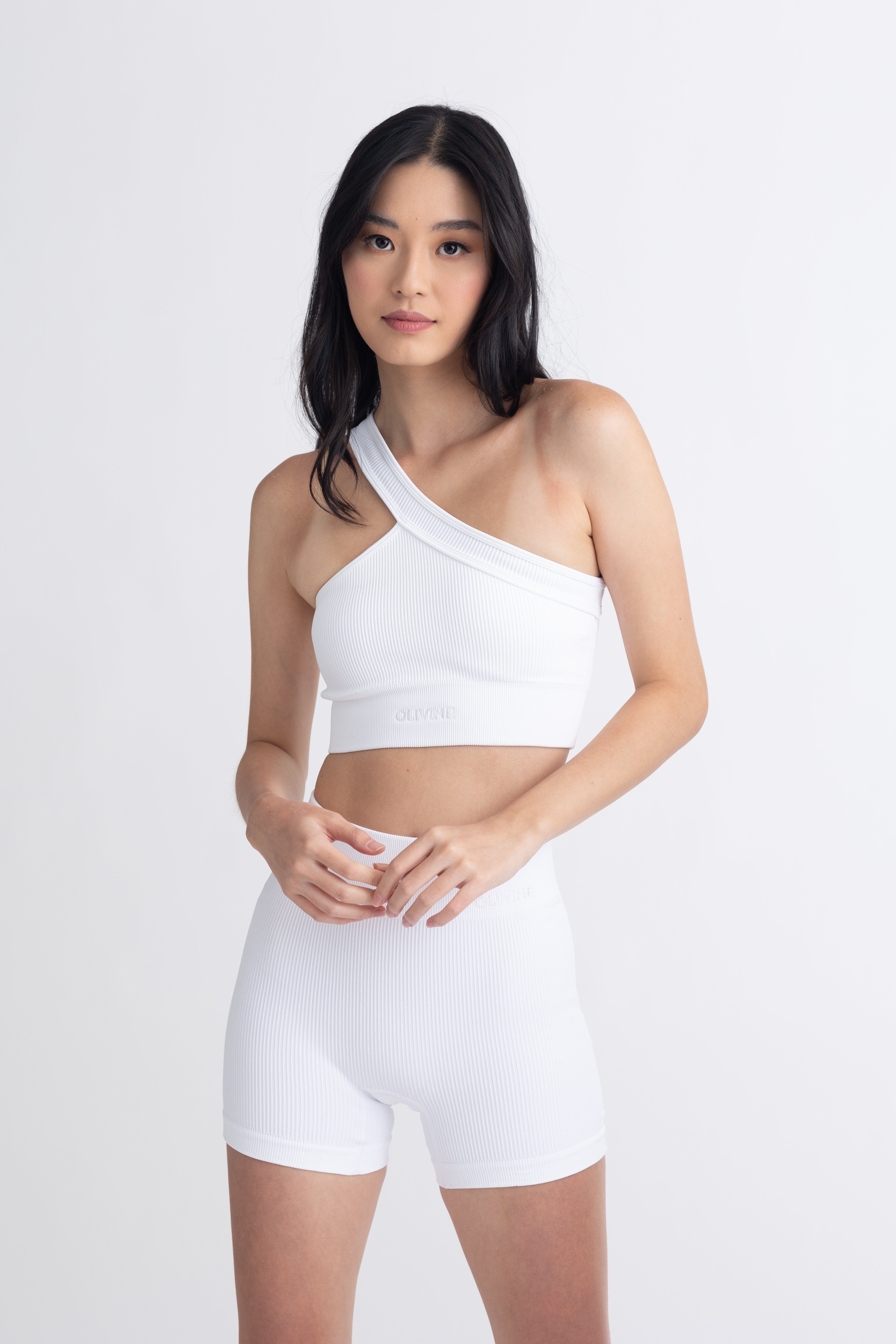Cross Bra Rib Set - Blanc