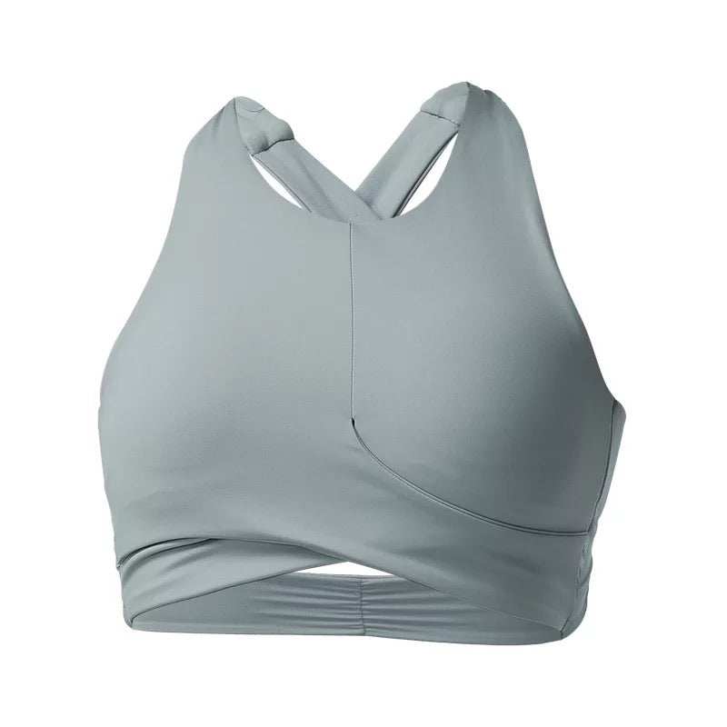 High neck twist bra